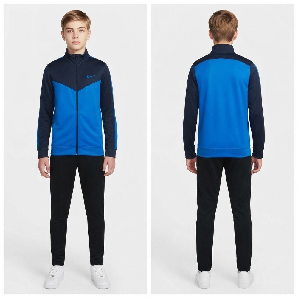 Nike Boys XL Track Jacket Blue Navy Full Zip Athletic Sportswear 409836-451